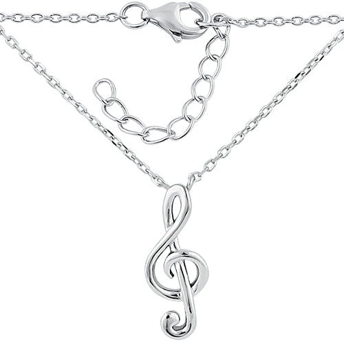 Sterling Silver Treble Clef Necklace