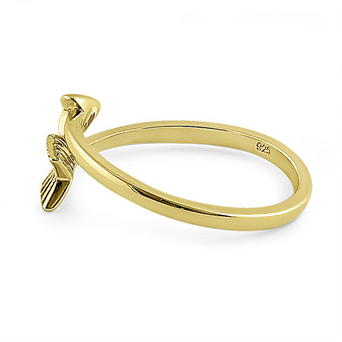 Sterling Silver Gold Plated Arrow Ring