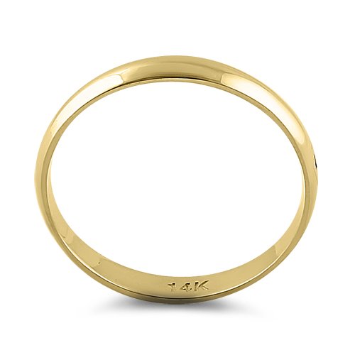 Solid 14K Yellow Gold 3mm Dome Wedding Band