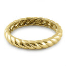 Solid 14K Yellow Gold 3mm Rope Band