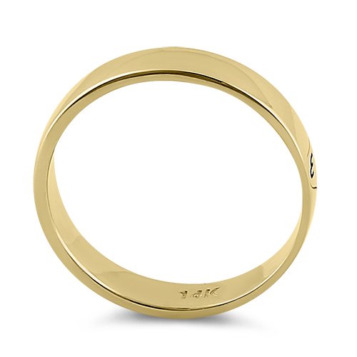 Solid 14K Yellow Gold 4mm Classic Wedding Band