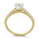 Solid 14K Yellow Gold Solitaire Round Clear CZ Engagement Ring