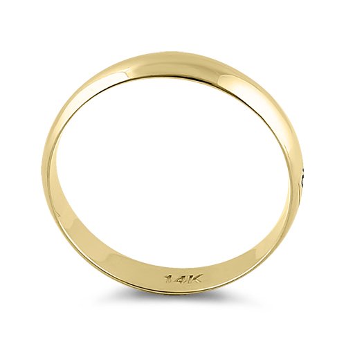 Solid 14K Yellow Gold 4mm Dome Wedding Band