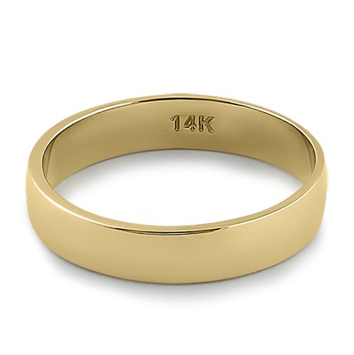 Solid 14K Yellow Gold 4mm Classic Wedding Band