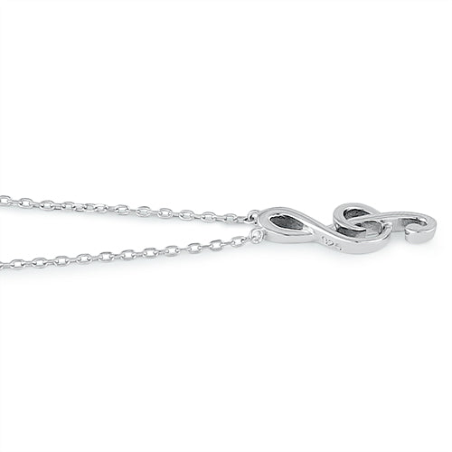 Sterling Silver Treble Clef Necklace