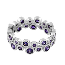 Sterling Silver Eternity Bubbles Dark Violet CZ Ring