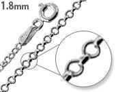 Rhodium Sterling Silver Rollo Chain 1.8 MM