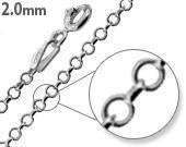 Rhodium Sterling Silver Rollo Chain 2.0MM