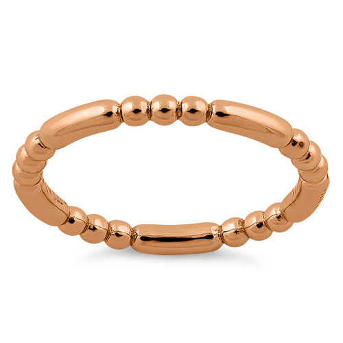 Rose Gold Plated Stackable Bead and Bar Ring