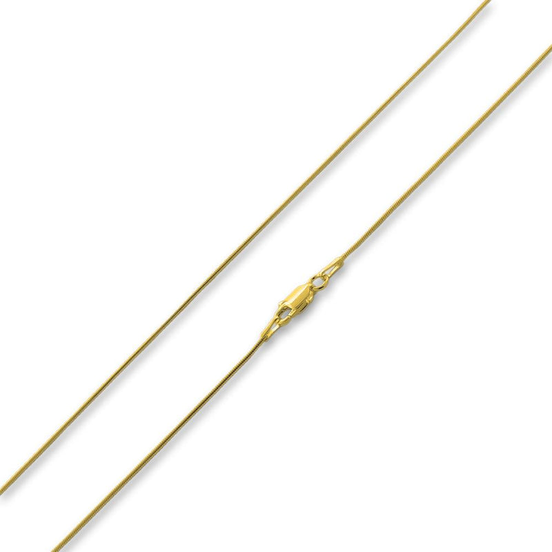 14K Gold Plated Sterling Silver Snake Chain 0.9MM