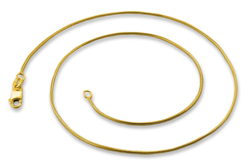 14K Gold Plated Sterling Silver Snake Chain 1.1MM