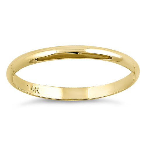 Solid 14K Yellow Gold 2mm Wedding Band