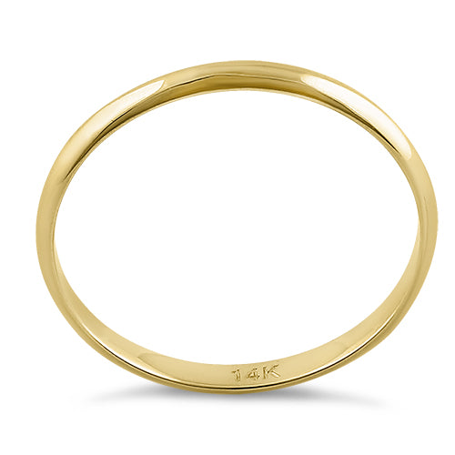 Solid 14K Yellow Gold 2mm Wedding Band