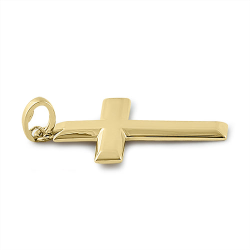 Solid 14K Yellow Gold Bold Cross Pendant