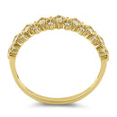 Solid 14K Yellow Gold Elegant Half Eternity Wedding CZ Band