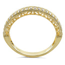Solid 14K Yellow Gold Half Eternity Clear CZ Ring