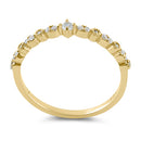 Solid 14K Yellow Gold Half Eternity Clear Round CZ Ring