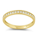 Solid 14K Yellow Gold Half Eternity Wedding Band