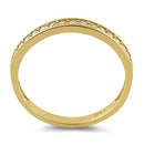 Solid 14K Yellow Gold Half Eternity Wedding Band