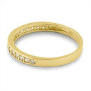 Solid 14K Yellow Gold Half Eternity Wedding Band