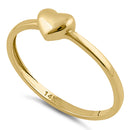 Solid 14K Yellow Gold Puffy Heart Ring