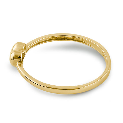 Solid 14K Yellow Gold Puffy Heart Ring