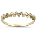 Solid 14K Yellow Gold Thin Classic Round Clear CZ Ring