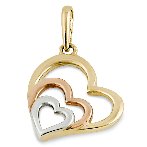 Solid 14K Yellow Gold Heart Pendant