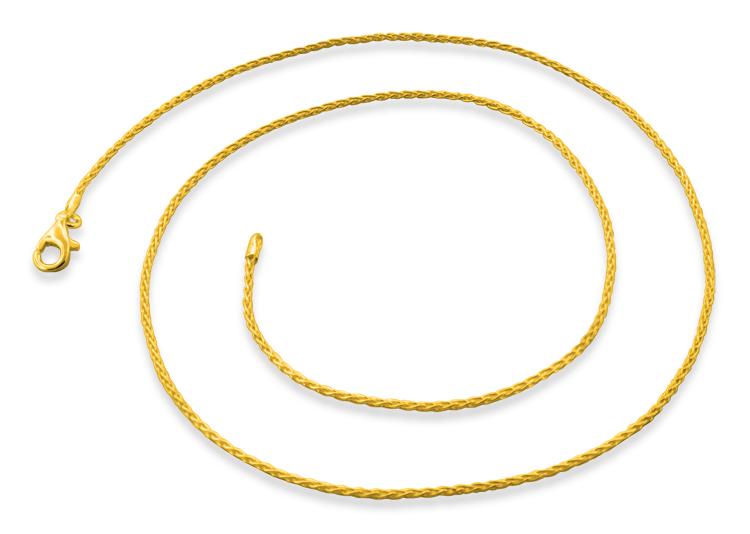 14K Gold Plated Sterling Silver Spiga Chain 1.2MM