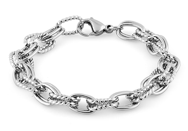 Stainelss Steel Thick Twisted Cable Chain Link Bracelet