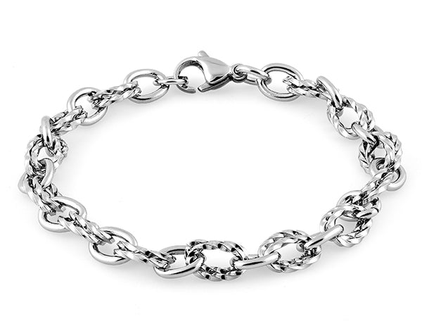 Stainelss Steel Thin Twisted Cable Chain Link Bracelet