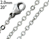 Stainless Steel 20" Flat Rollo Chain Necklace 2.0 MM