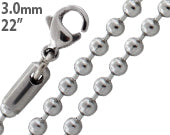 Stainless Steel 22" Bead Chain Necklace 3.0 MM