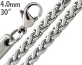 Stainless Steel 30" Spiga Chain Necklace 4.0 MM