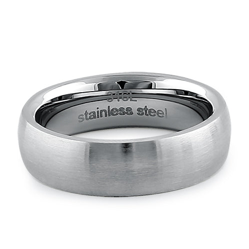 Stainless Steel 6mm Satin Finish Band Ring