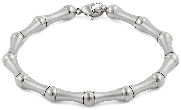 Stainless Steel Bead and Bar Bracelet