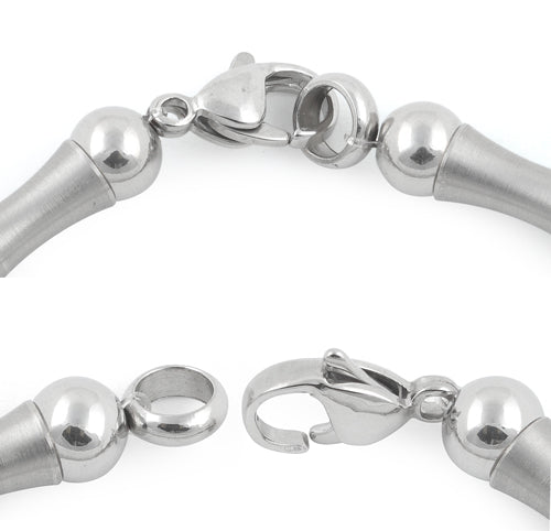 Stainless Steel Bead and Bar Bracelet