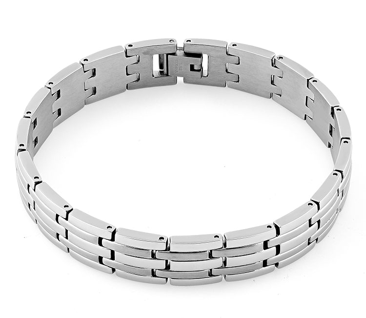 Stainless Steel Bricks Link Bracelet