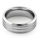 Stainless Steel Four Layers Triple Groove Satin Finish Band Ring