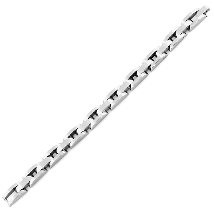 Stainless Steel Half Oval Link Bracelet