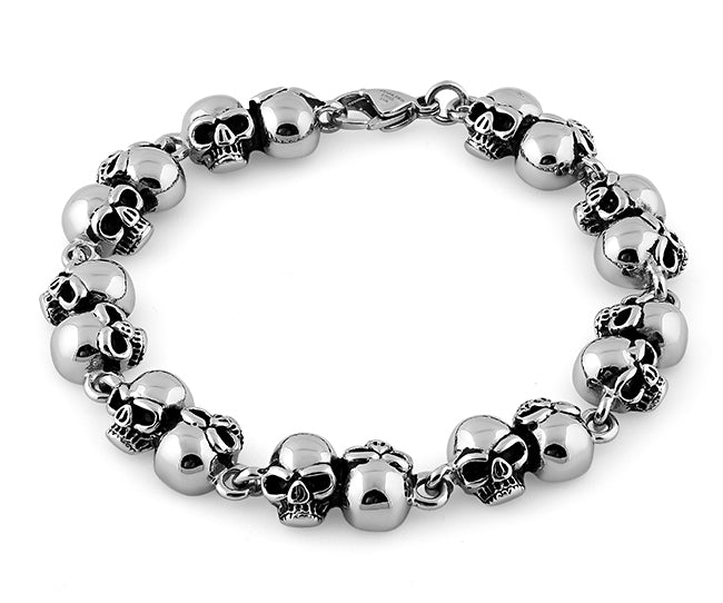 Stainless Steel Phantom Skull Link Bracelet