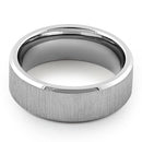 Stainless Steel Polished Beveled Brushed Finish Band Ring