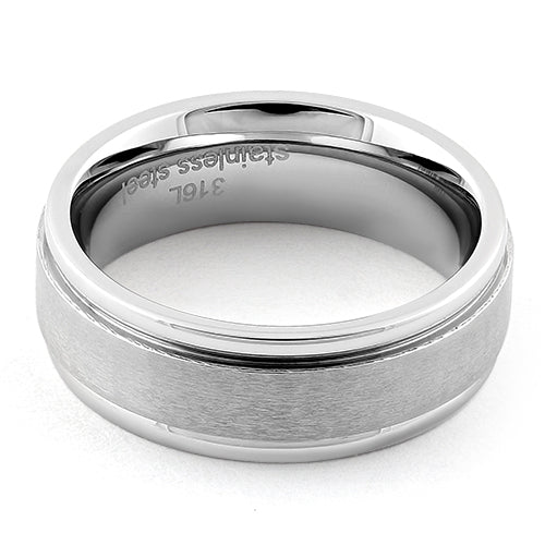 Stainless Steel Satin Finish Wedding Band Ring