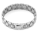 Stainless Steel Thick Groove Square Link Bracelet