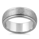 Stainless Steel Wire Matte Finished Groove Band Ring