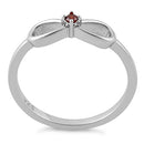 Sterling Silver Infinity Ribbon Dark Garnet CZ Ring