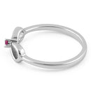 Sterling Silver Infinity Ribbon Pink CZ Ring