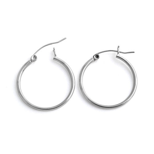 Sterling Silver 1.5MM x 25MM Loop Earrings