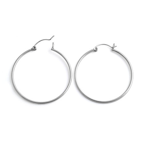 Sterling Silver 1.5MM x 40MM Loop Earrings