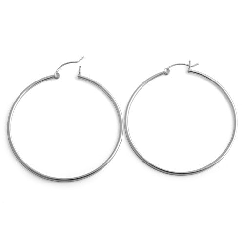 Sterling Silver 1.5MM x 50MM Loop Earrings